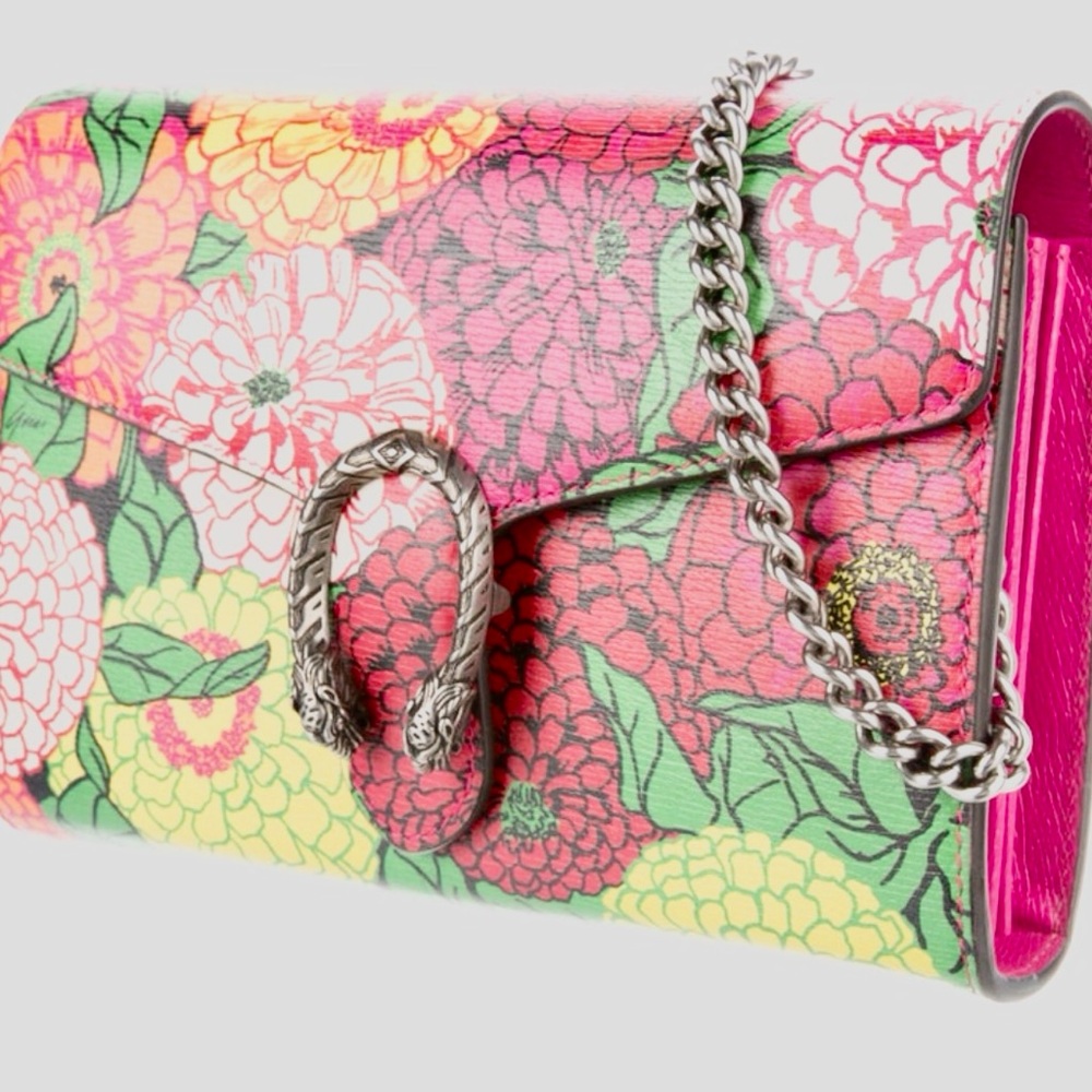 This is a Gucci x Ken Scott floral print leather Dionysus shoulder bag. NWO COA - Picture 2 of 5